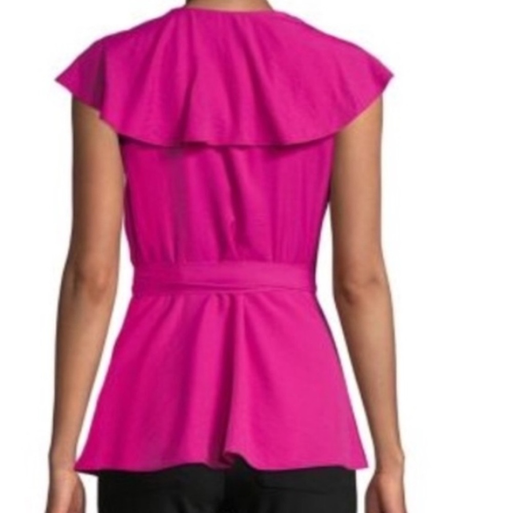 H by Halston Pink Ruffle Blouse - Picture 2 of 8